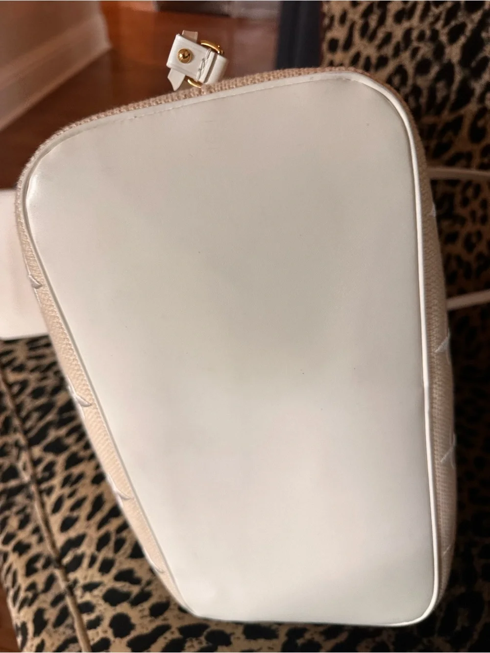 Louis Vuitton Cream-Beige Embroidered Monogram Tote